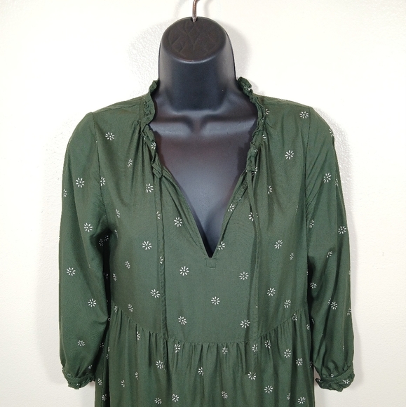 Madewell Tie-Neck Tiered Midi Dress in Stardot XXS - Picture 6 of 13